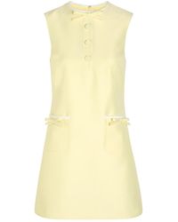 Self-Portrait - Bow-Appliquéd Taffeta Mini Dress - Lyst