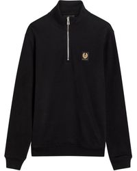 Belstaff - Half-Zip Logo Cotton Sweatshirt - Lyst