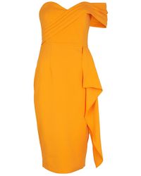 Lavish Alice Orange One-shoulder Midi Dress