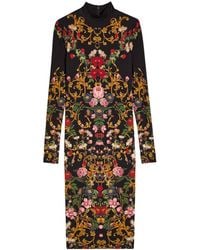 Alice + Olivia - Delora Floral-Print Jersey Midi Dress - Lyst