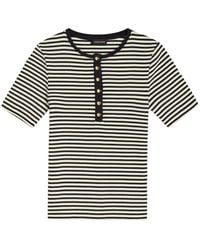 Anine Bing - Alessia Striped Stretch-Cotton T-Shirt - Lyst
