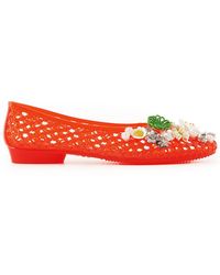 HEAVENLY JELLY - Flower-Embellished Jelly Ballet Flats - Lyst