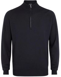 John Smedley - Wyvern Half-Zip Merino Wool Jumper - Lyst