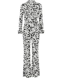 Diane von Furstenberg - Michele Printed Stretch-Jersey Jumpsuit - Lyst