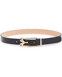 Victoria Beckham - Dorian Pin Buckle Crocodile-Effect Leather Belt - Lyst