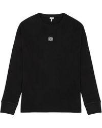 Loewe - Logo-embroidered Ribbed Cotton Top - Lyst