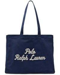 Polo Ralph Lauren - East West Large Logo-Embroidered Canvas Tote Bag - Lyst