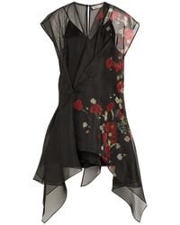 KHAITE - Merith Floral-Print Ruffled Silk Mini Dress - Lyst