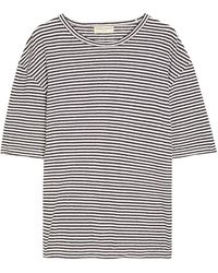 Officine Generale - Elden Striped Cotton And Linen-Blend T-Shirt - Lyst