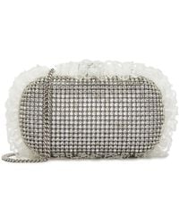 Self-Portrait - X Christopher Kane Lace And Crystal-Embellished Box Clutch - Lyst