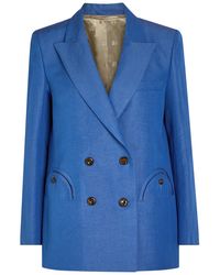 Blazé Milano - Everynight Double-Breasted Silk And Linen-Blend Blazer - Lyst