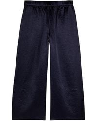Eileen Fisher - Crinkled Wide-Leg Satin Trousers - Lyst