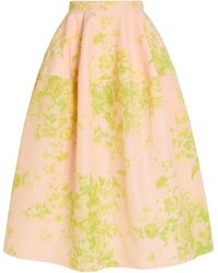 Erdem - Floral-Print Woven Midi Skirt - Lyst