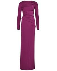 16Arlington - Nubria Ruched Satin-jersey Gown - Lyst
