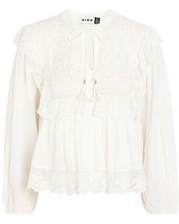 RIXO London - Diann Embroidered Cotton Top - Lyst