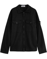 Stone Island - Badge Stretch-Cotton Overshirt - Lyst