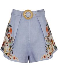Zimmermann - Lexi Floral-print Linen Shorts - Lyst