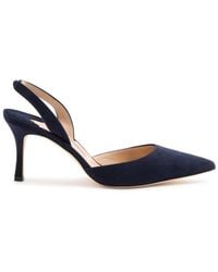 Manolo Blahnik - Carolyne 70 Suede Slingback Pumps - Lyst