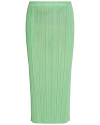 Pleats Please Issey Miyake - Pleated Woven Midi Skirt - Lyst