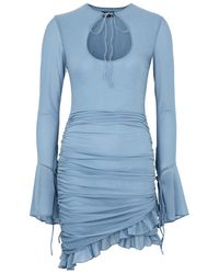 De La Vali - Galle Ruched Chiffon Mini Dress - Lyst