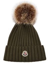 Moncler - Ribbed Wool Bobble Hat - Lyst