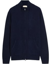 Aurélien - Ribbed-Knit Wool And Cashmere-Blend Cardigan - Lyst