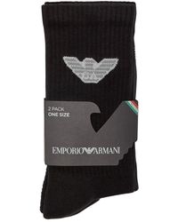 Emporio Armani - Logo-intarsia Cotton-blend Socks - Lyst