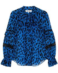 Diane von Furstenberg Zijden blouse veelkleurig simpele stijl Mode Blouses Zijden blouses 