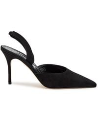 Manolo Blahnik - Borelapla 90 Suede Slingback Pumps - Lyst