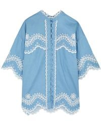 Zimmermann - Junie Floral-embroidered Linen Shirt - Lyst