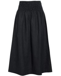 Rails - Alessa Shirred Linen Midi Skirt - Lyst