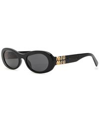 Miu Miu - Oval-frame Sunglasses - Lyst