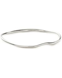 Missoma - Molten Ripple Bangle Rhodium-Plated Bangle - Lyst