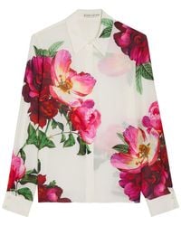 Alice + Olivia - Willa Floral-Print Silk-Chiffon Shirt - Lyst