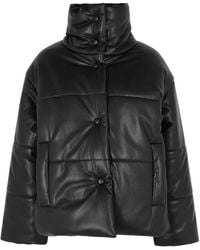 Nanushka Hide Black Padded Faux Leather Jacket