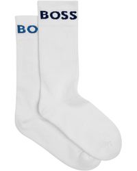 BOSS - Boss Logo-Intarsia Stretch-Cotton Socks - Lyst