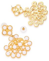 Kenneth Jay Lane - Sculpted 22Kt-Plated Drop Earrings - Lyst