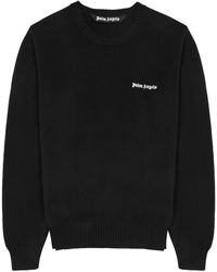 Palm Angels - Logo-embroidered Cotton Jumper - Lyst