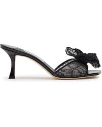Jimmy Choo - Skye Corsage 70 Floral-Appliquéd Lace Mules - Lyst