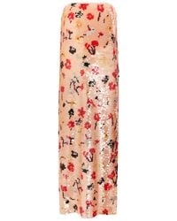 Tory Burch - Floral Strapless Sequin Midi Dress - Lyst
