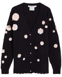 BERNADETTE - Cammi Floral-Embellished Wool-Blend Cardigan - Lyst