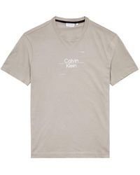 Calvin Klein - Optic Logo-Print Cotton T-Shirt - Lyst