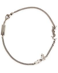Saint Laurent - Cassandre Embellished Chain Bracelet - Lyst