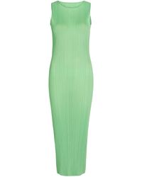 Issey Miyake - Pleated Woven Midi Dress - Lyst