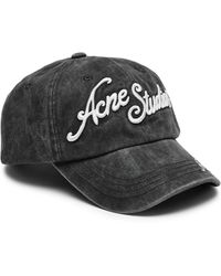 Acne Studios - Logo-embroidered Cotton Cap - Lyst