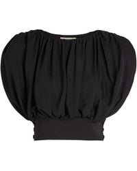 Heirlome - Cummerbund Draped Silk Crop Top - Lyst