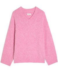 American Vintage - East V-Neck Brushed-Knit Jumper - Lyst