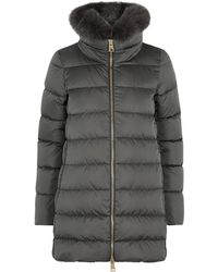 Herno Dark Grey Quilted Shell Coat - Gray
