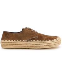 Loewe - Rio Espadrille Brushed Suede Sneakers - Lyst