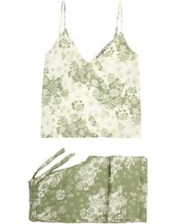 Desmond & Dempsey - Flowers Of Time Linen Pyjama Set - Lyst